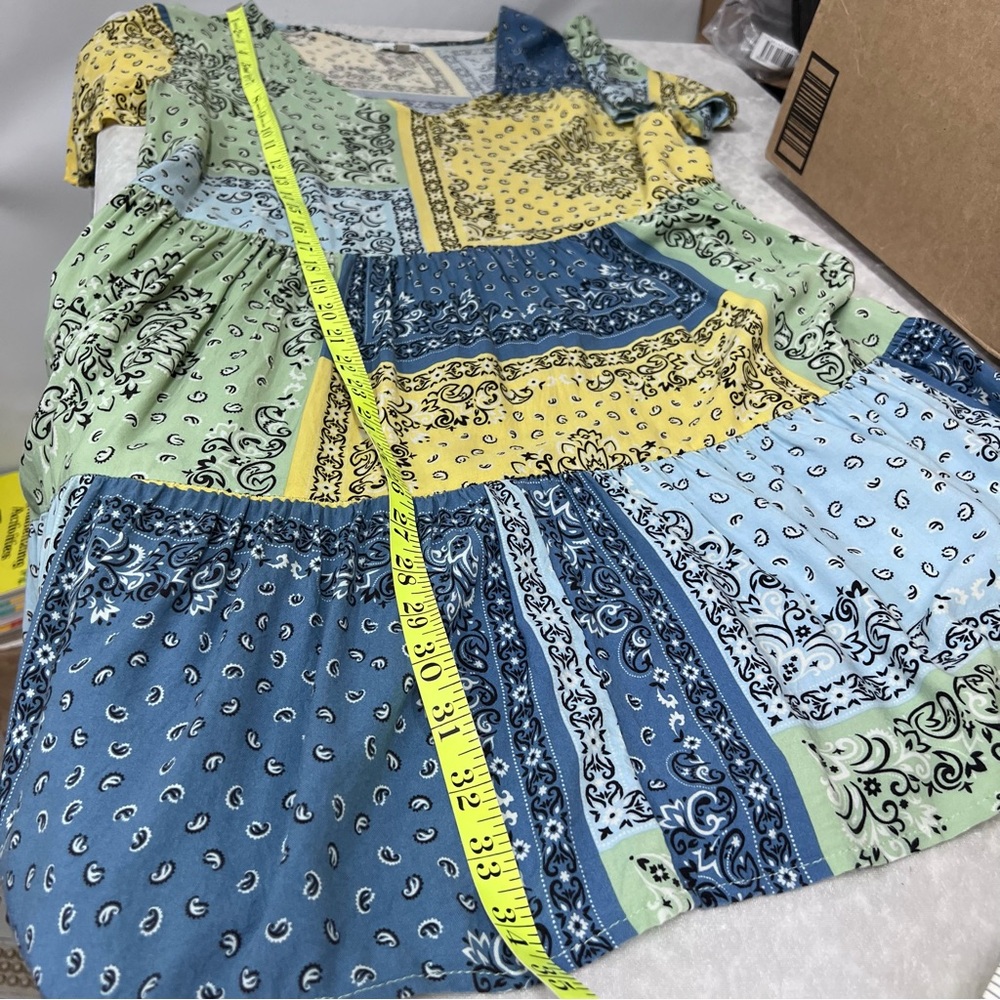 True Craft Multicolor Patchwork Mini Dress Tunic … - image 5